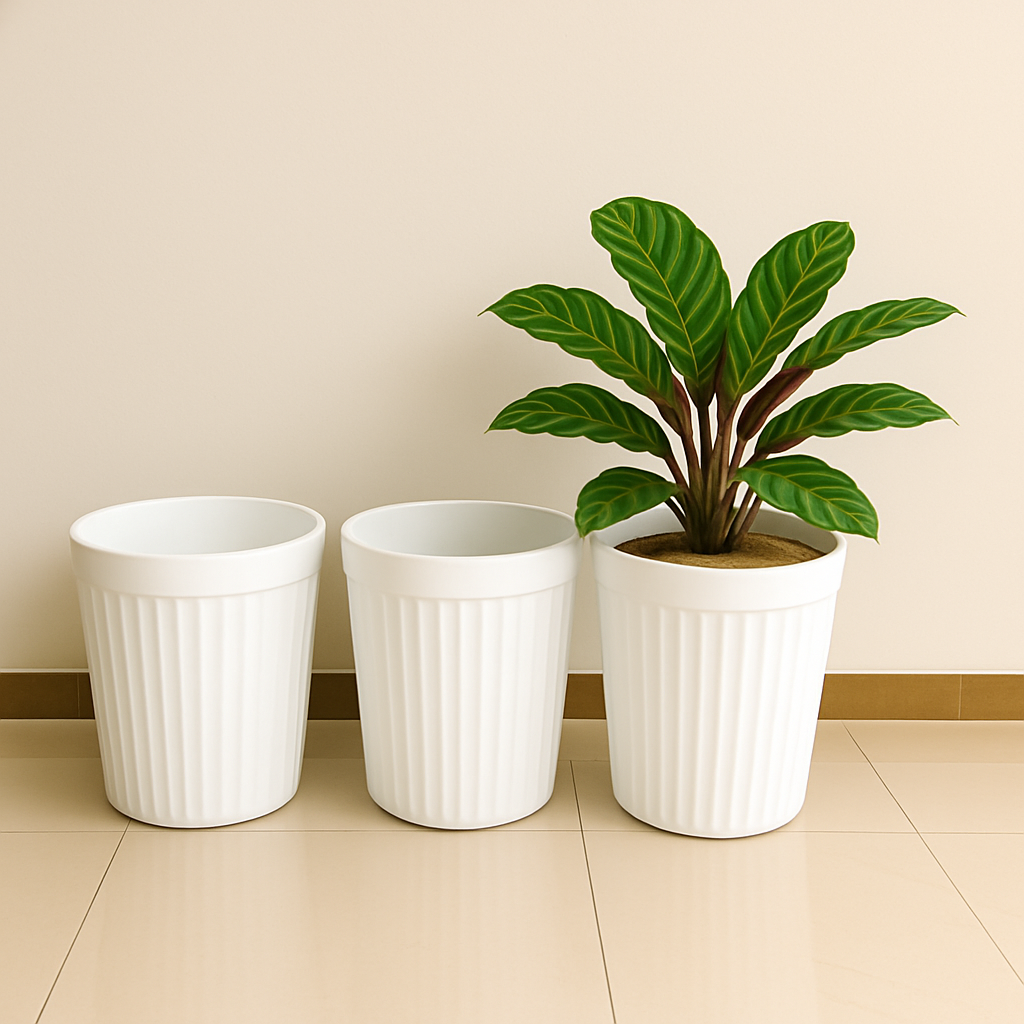 Go Hooked Plastic Planter Pot for Indoor Outdoor Plants 14 Inch Flower Pot for Home Decor, Balcony, Garden, Office – Decorative Plant Container Lightweight & Durable