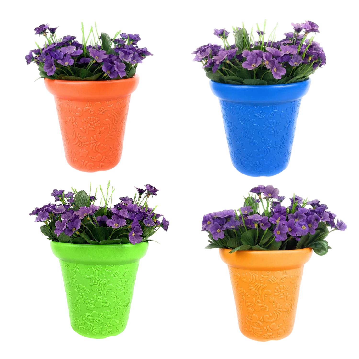 Go Hooked Plastic Planter Pots | Multicolor Flower Pots Perfect for Home, Office & Garden Décor | Valentine Small Pot 8 Inch for Indoor & Outdoor Plants | Durable, Lightweight & Modern Design