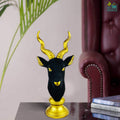 Go Hooked Blackbuck & Deer Head Statue Luxurious Polyresin Animal Bust Set of 2pcs with Gold Accents for Home, Office, and Tabletop Décor | Feng Shui & Vastu Positive Energy Showpiece (31Cm)