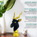 Go Hooked Blackbuck & Deer Head Statue Luxurious Polyresin Animal Bust Set of 2pcs with Gold Accents for Home, Office, and Tabletop Décor | Feng Shui & Vastu Positive Energy Showpiece (31Cm)