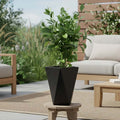 Go Hooked Diamond 18-Inch Planter Pot | Lightweight, Durable Polymer Pot for Flowers & Plants – Modern Black Gamla for Balcony, Terrace & Indoor Use