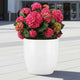 Go Hooked Pluto White Indoor Planter Pot 24 Inch | Lightweight Modern Round Plant Pot for Living Room, Balcony & Office | Decorative Polymer Pot for Live & Artificial Plants