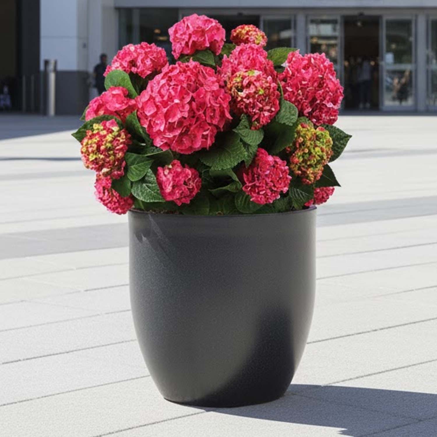 Go Hooked Pluto White Indoor Planter Pot 17 Inch | Lightweight Modern Round Plant Pot for Living Room, Balcony & Office | Decorative Polymer Pot for Live & Artificial Plants