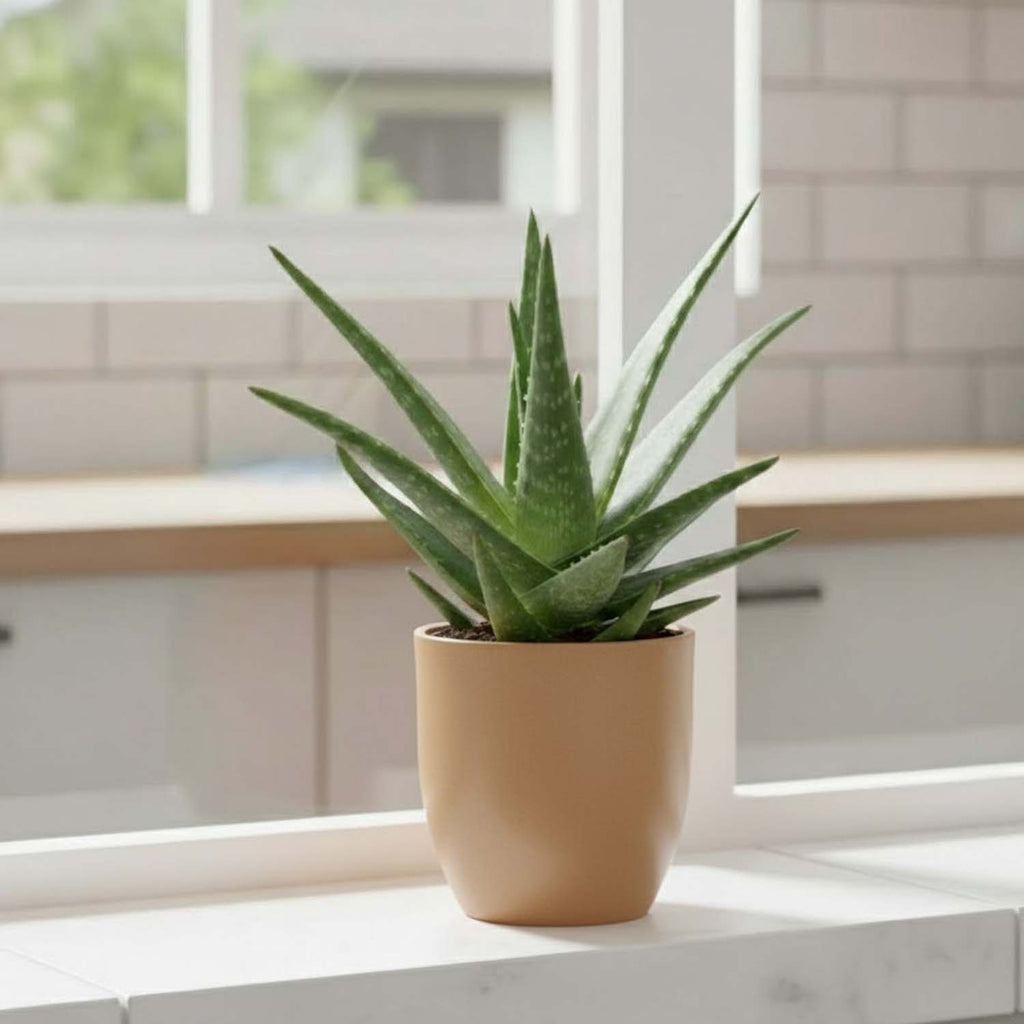 Go Hooked Pluto Brown Indoor Planter Pot 10 Inch | Lightweight Modern Round Plant Pot for Living Room, Balcony & Office | Decorative Polymer Pot for Live & Artificial Plants