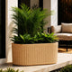 Go Hooked Large Oval Planter Pot (30x15) Inch | Aurelia Modern Ribbed Sandstone Texture Finish | UV & Weather Resistant Decorative Floor Planter for Balcony, Patio, Terrace, Garden & Entrance