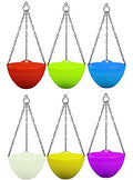 ViMe Plastic Marvel Hanging Pots, Hanging Planters with Metal Hanging Chain - Pack of 4 (7.3 Inch)