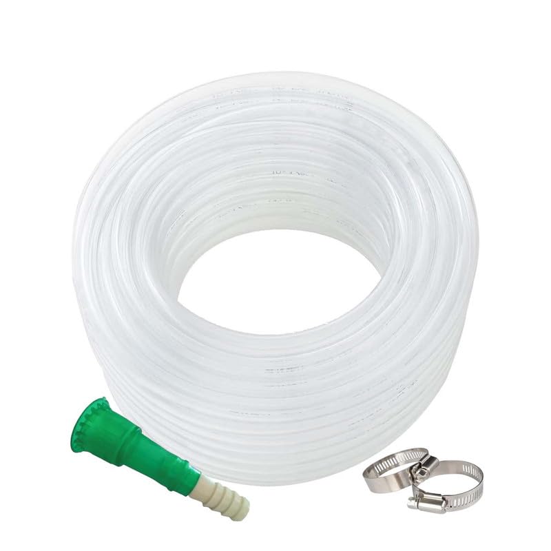 Go Hooked Garden Braided Water Pvc Clear 30 Metre Hose Pipe with Hose Connector with 2 Clamps for Watering Home Garden Flower Plants.