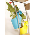 Go Hooked Plastic Hanging Planter for Plants, Railing Flower Pots, Pot Diameter (22 cm), Pot Height (17 cm) (Set of 3)(Green)