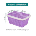 Go Hooked Multipurpose Plastic Storage Gift Basket With Net Cover Stylish Basket With Zip Net Cover Versatile Durable Stylish Convenient Compact Pack of 2 Assorted