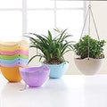 Go Hooked Plastic, Metal Hanging Pots with Chain, Assorted , 7.3 Inch, Pack of 6
