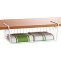 Go Hooked Multipurpose 16 Inch Under Shelf Basket Powder Coated Iron Under Cabinet Organiser Undershelf Organiser Basket Under Shelf Storage Rack for Kitchen Bedroom Office Pack of 2 Black