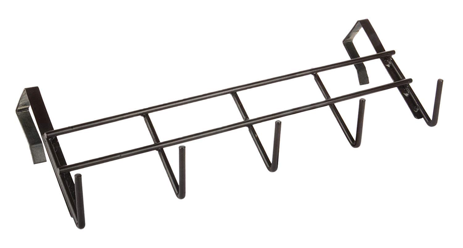 Go Hooked Over The Door Hook Organizer, Hanging Organizer Rack | Steel Door Hook Hanger Wall Hook Rack (5 Hooks) (Brown)