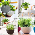 Go Hooked Plastic Round Hanging Planter, Set of 3, Multicolor, 7.1 Inch Diameter, 4.8 Inch Height, 13 Inch Chain, Indoor/Outdoor