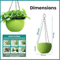 Go Hooked Plastic Round Hanging Planter, Set of 3, Multicolor, 7.1 Inch Diameter, 4.8 Inch Height, 13 Inch Chain, Indoor/Outdoor