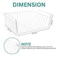 Go Hooked 16 Inch Undershelf Storage Basket Pack of 2 | Multipurpose Under Shelf Organizer | Hanging Wire Basket for Cabinet, Shelf, Cupboard, Pantry, Closet, Desk, and Bathroom (White)