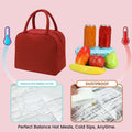 Go Hooked Lunch Bag for Men & Women – Large Thermal Lunch Box Tote, Wine Red Oxford Cloth, Reusable Leakproof Food Storage Bag with Handle for Office, School, Picnic & Travel