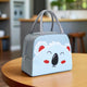 Go Hooked Kids Lunch Bag with Koala Face Design | Grey & Light Blue Thermal Insulated Oxford Cloth Lunch Tote | Cute Reusable Food Storage Bag for School, Office, Travel & Picnic