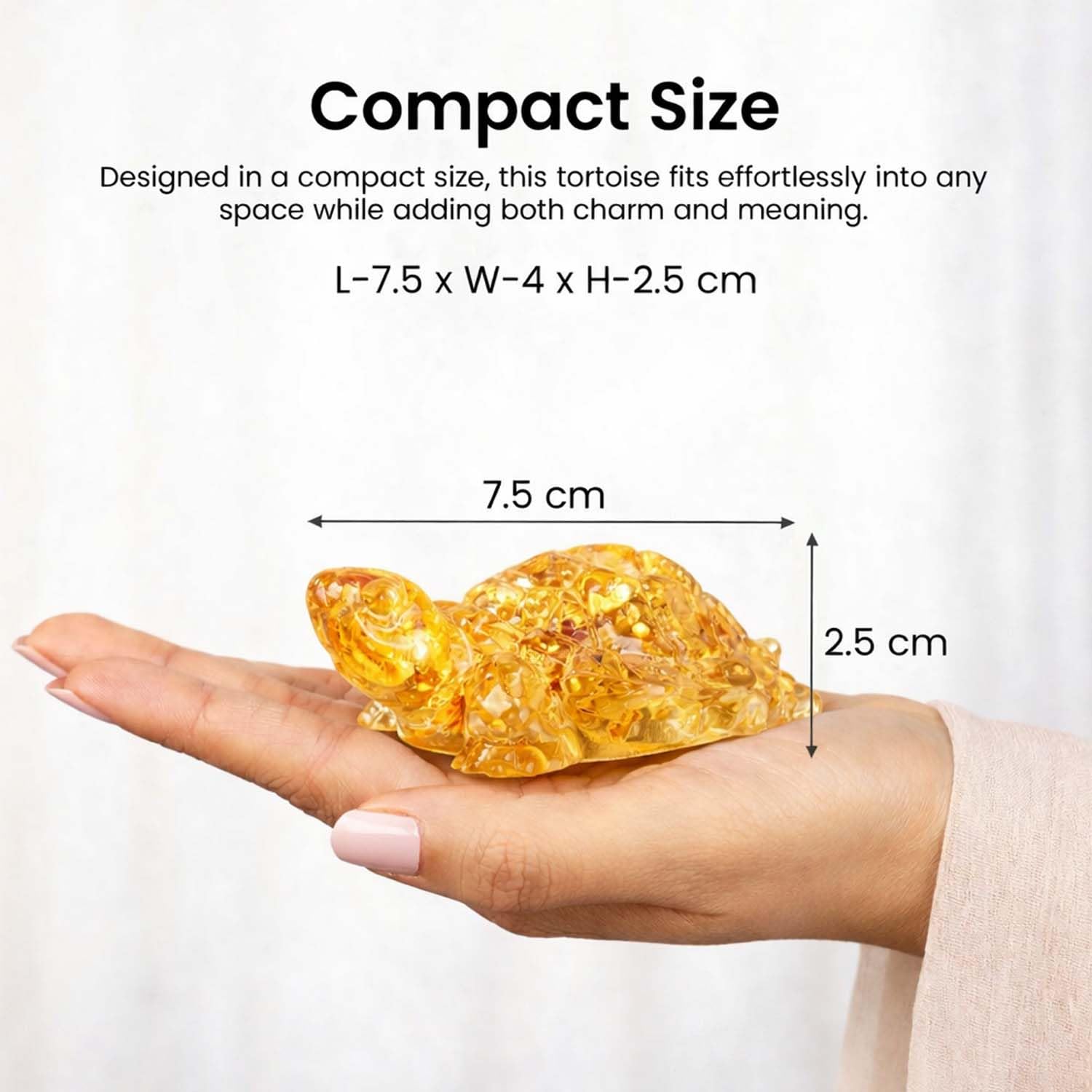 Go Hooked Natural Citrine Crystal Tortoise for Wealth, Success & Business Growth | Feng Shui Vastu Turtle for Money Attraction & Positive Energy | Golden Stone Showpiece Home, Office & Cash Counter