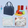 Go Hooked Insulated Lunch Bag for Office, School & Travel | Oxford Cloth Tote with Thermal Insulation | Reusable Leakproof Lunch Box Carry Bag with Handle for Men & Women Blue