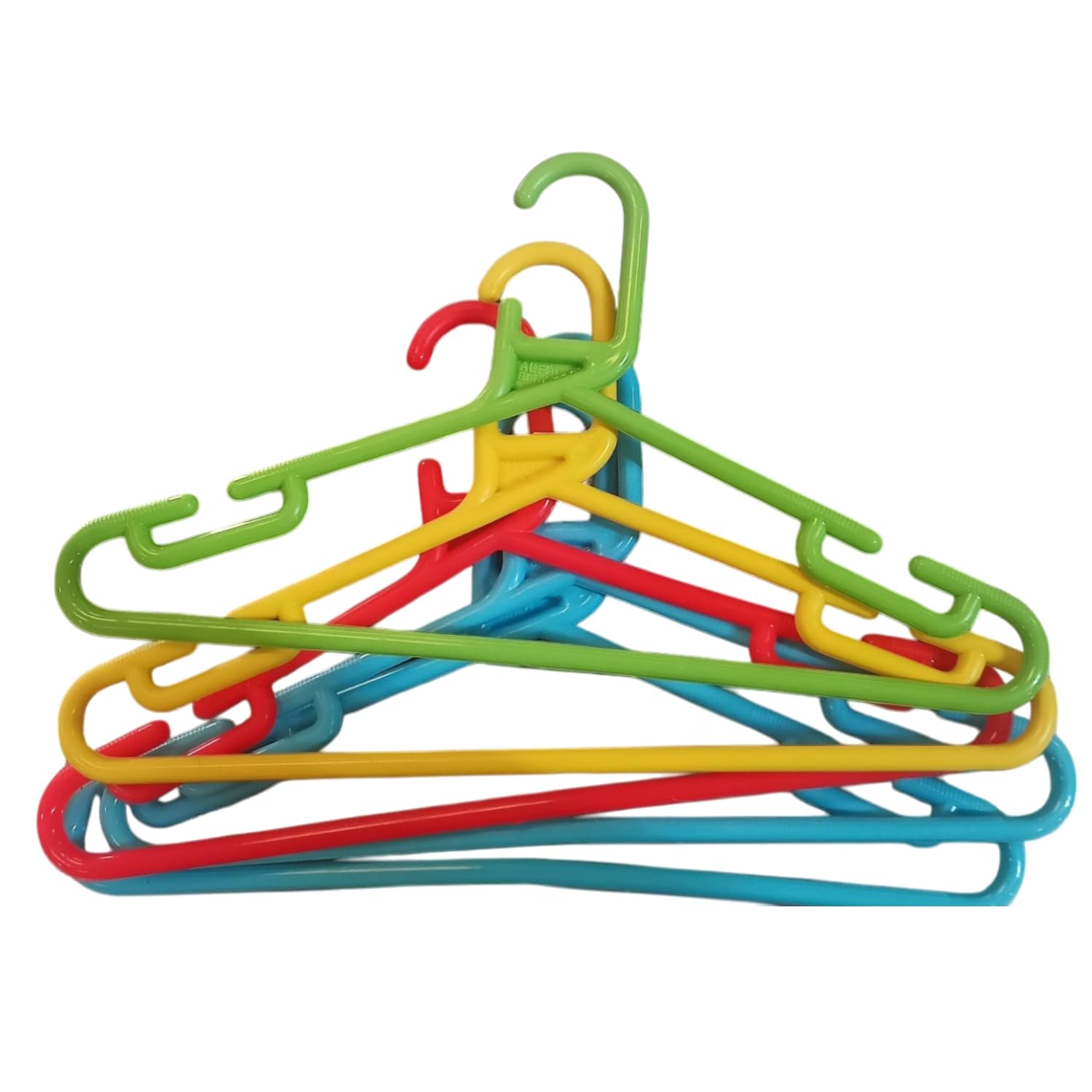 Go Hooked Kids Clothes Hangers with Smooth Finish and Non-Slip Grooves Pack of 5 | Baby Clothes Hanger Wardrobe Storage Organizer | Durable Plastic Hanger for Baby & Kids Clothes (Multicolor)