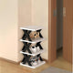 Go Hooked Shoe Rack 4-Tier Durable Plastic Organizer with Modern Black & White Design Lightweight Storage for Shoes, Sneakers and Sandals Easy to Assemble with Anti-Slip Frame for Stability