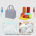 Go Hooked Lunch Bag for Office, School & Travel | Grey Oxford Cloth Thermal Tote | Reusable Leakproof Lunch Box Carry Bag with Sturdy Handle for Men & Women