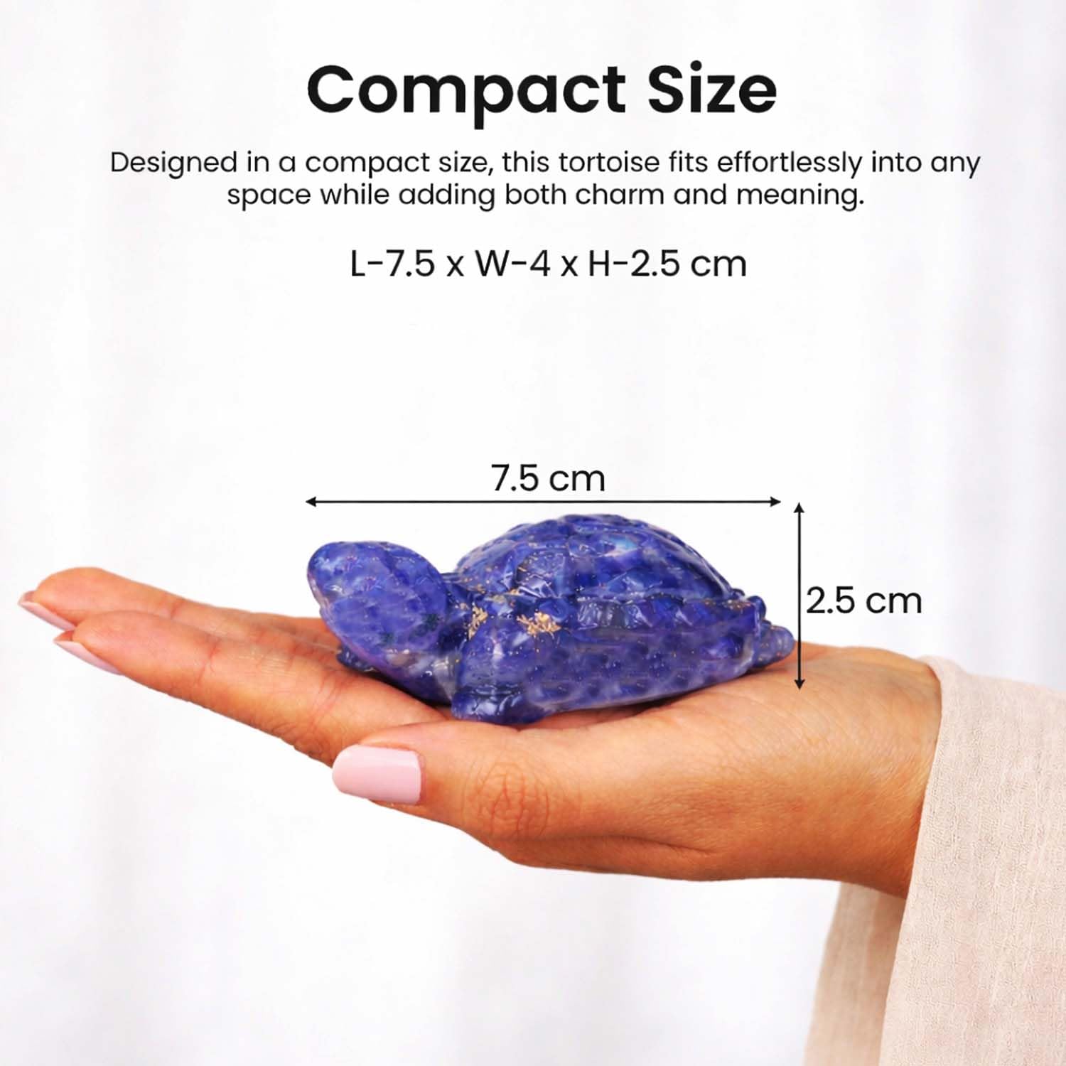 Go Hooked Lapis Lazuli Crystal Tortoise for Wisdom, Communication & Confidence | Feng Shui Vastu Turtle for Intelligence & Decision Making | Blue Stone Showpiece Study Table, Office Desk & Home Decor