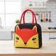 Go Hooked Kids Lunch Bag with Fox Face Design | Black & Yellow Thermal Insulated Oxford Cloth Lunch Tote with Red Handles | Reusable Cute Food Storage Bag for School, Office, Picnic & Travel