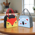 Go Hooked Kids Lunch Bag Pack of 2 – Fox & Koala Design | Insulated Oxford Cloth Thermal Lunch Tote | Reusable Leakproof Cute Animal Food Storage Bag for School, Office, Picnic & Travel