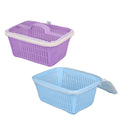 Go Hooked Multipurpose Plastic Storage Gift Basket With Net Cover Stylish Basket With Zip Net Cover Versatile Durable Stylish Convenient Compact Pack of 2 Assorted