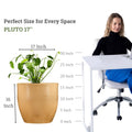 Go Hooked Home Decor Planter 17 Inch for Home & Office | Modern Indoor Planter for Living Room, Bedroom & Balcony | Decorative Planter Perfect for Artificial & Live Plants (Pluto Pot, Brown)