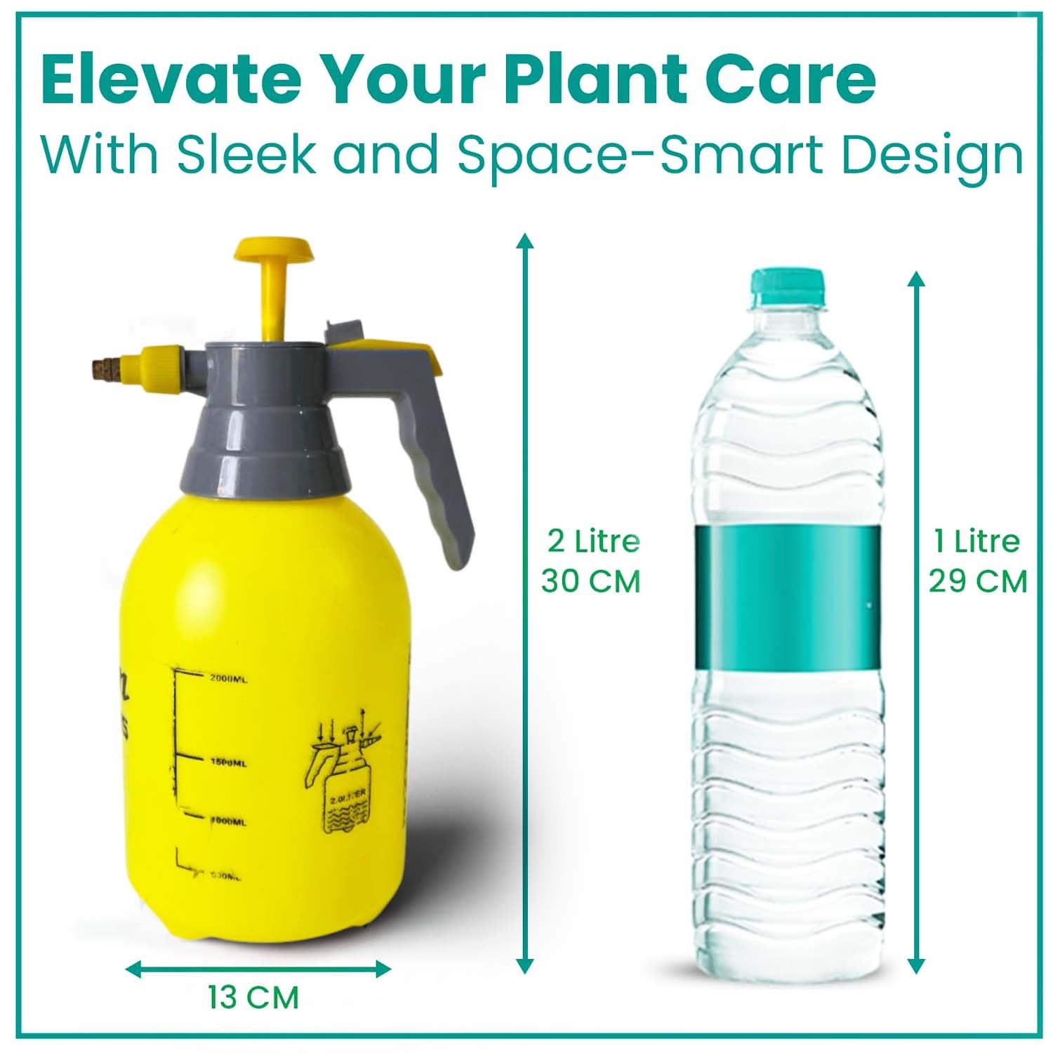 Go Hooked 2 Litre High Pressure Hand Sprayer for Plants | Manual Watering Sprayer for Home Garden | Adjustable Nozzle Garden Sprayer for Plant Care, Household Cleaning, Car & Bike Washing | Multicolor