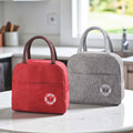 Go Hooked Lunch Bag Pack of 2 for Office, School & Travel | Wine Red & Grey Oxford Cloth Thermal Tote | Reusable Leakproof Lunch Box Carry Bag with Handle for Men & Women