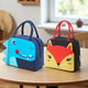 Go Hooked Kids Lunch Bag Pack of 2 | Cute Dino & Fox Design Insulated Oxford Cloth Lunch Tote | Thermal Reusable Leakproof Food Storage Bags for School, Office, Picnic & Travel (Blue & Yellow)
