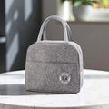 Go Hooked Lunch Bag for Office, School & Travel | Grey Oxford Cloth Thermal Tote | Reusable Leakproof Lunch Box Carry Bag with Sturdy Handle for Men & Women