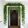 Go Hooked Artificial Hanging Creeper for Home Décor (Pack of 5, 6 Ft) | Money Plant Leaf Garland with 30 Leaves Each | Plastic Decorative Creeper for Balcony, Walls, Garden Decoration