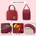 Go Hooked Lunch Bag for Men & Women – Large Thermal Lunch Box Tote, Wine Red Oxford Cloth, Reusable Leakproof Food Storage Bag with Handle for Office, School, Picnic & Travel