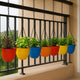 Go Hooked Plastic Hanging Pot, Multicolour, LxDxH - 19x12x13 cm, 7 Pieces
