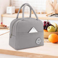 Go Hooked Lunch Bag for Office, School & Travel | Grey Oxford Cloth Thermal Tote | Reusable Leakproof Lunch Box Carry Bag with Sturdy Handle for Men & Women
