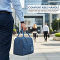 Go Hooked Insulated Lunch Bag for Office, School & Travel | Oxford Cloth Tote with Thermal Insulation | Reusable Leakproof Lunch Box Carry Bag with Handle for Men & Women Blue