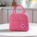Go Hooked Lunch Bag for Office, School & Travel | Premium Oxford Cloth Thermal Tote | Reusable Leakproof Lunch Box Carry Bag with Sturdy Handle for Men & Women (Pink)