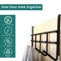 Go Hooked Over The Door Hook Organizer, Hanging Organizer Rack | Steel Door Hook Hanger Wall Hook Rack (5 Hooks) (Brown)