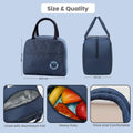 Go Hooked Insulated Lunch Bag for Office, School & Travel | Oxford Cloth Tote with Thermal Insulation | Reusable Leakproof Lunch Box Carry Bag with Handle for Men & Women Blue