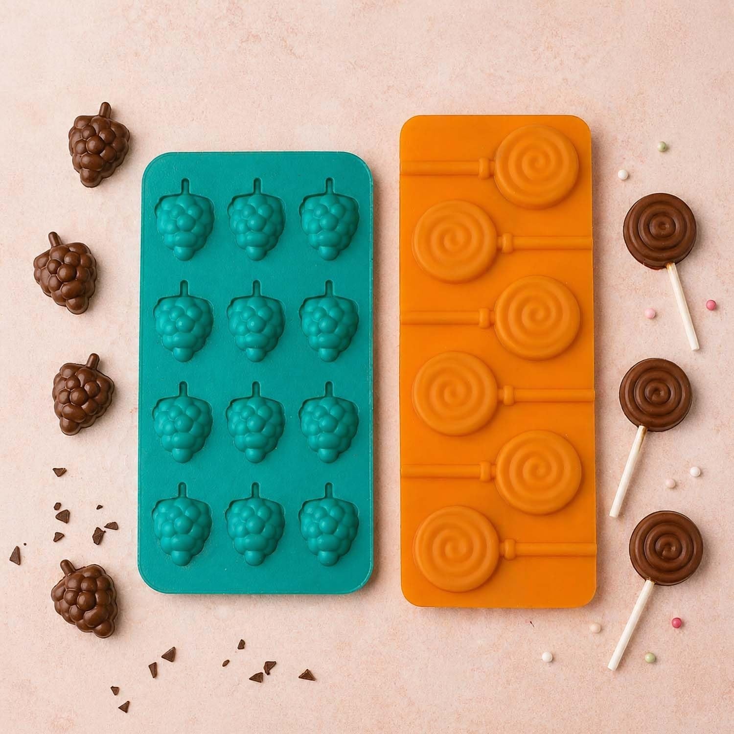Go Hooked Heart Shape Silicone Chocolate Mold, 11 Cavity Food Grade Reusable Candy Mold for Chocolates, Truffles, Homemade Treats, Desserts, Party Favors, Baking & DIY Creations