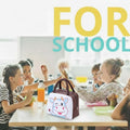 Go Hooked Kids Lunch Bag with Winky Cow Design | Brown Thermal Insulated Oxford Cloth Lunch Tote with White Front | Cute Animal Food Storage Lunch Bag for School, Office, Picnic & Travel