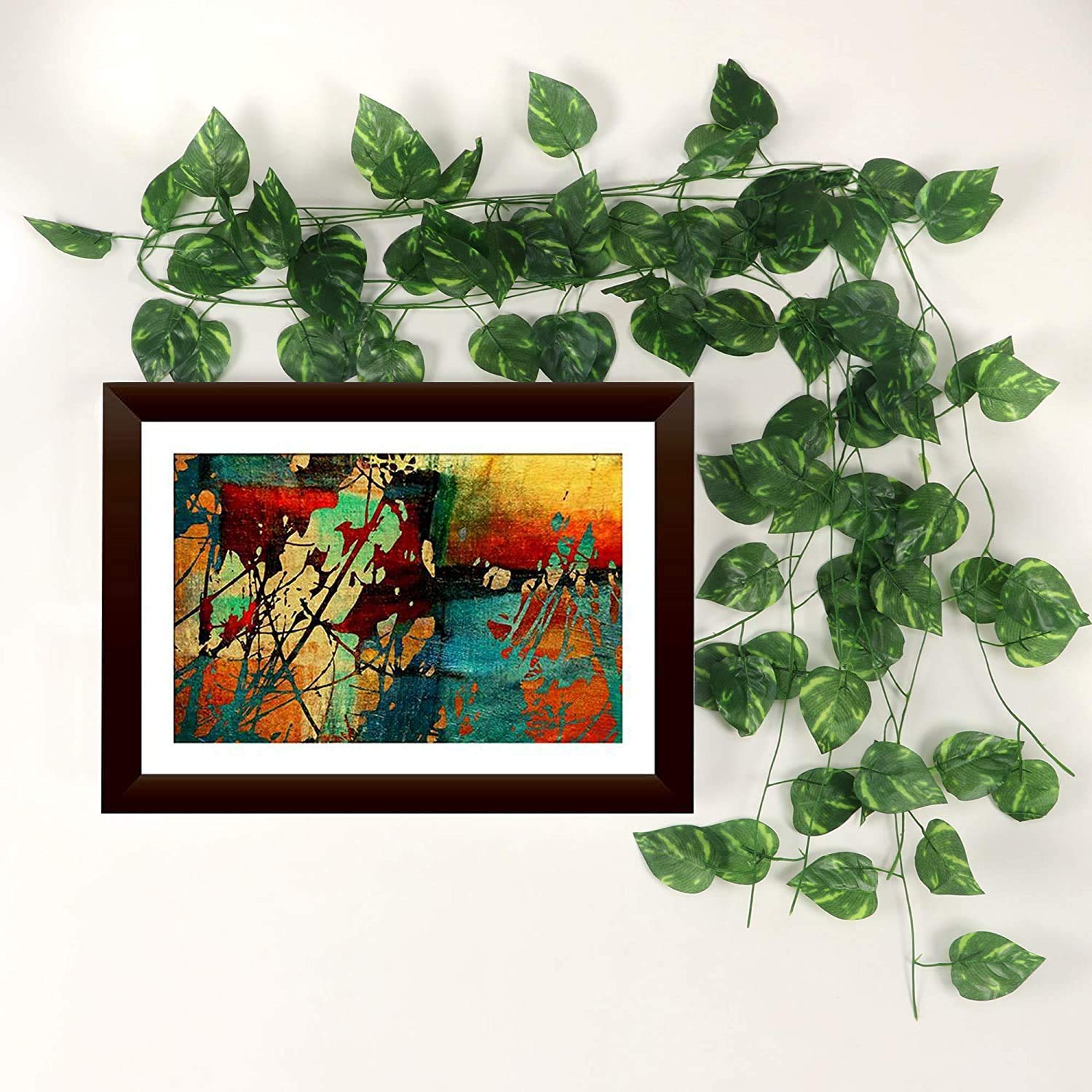 Go Hooked Artificial Garland Maple Plant Leaf Creeper for Home, Wall Hanging, Special Occasion, Party, Office Decoration (Pack of 8 String, 6 Feet Each)