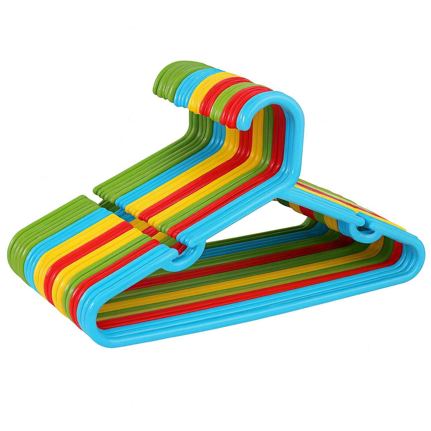 Go Hooked Kids Clothes Hangers with Smooth Finish and Non-Slip Grooves Pack of 20 | Baby Clothes Hanger Wardrobe Storage Organizer | Durable Plastic Hanger for Baby, Toddler Clothes (Multicolor)