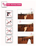 Go Hooked Over The Door Hook Organizer, Hanging Organizer Rack | Steel Door Hook Hanger Wall Hook Rack (5 Hooks) (Brown)