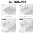Go Hooked Foldable Wardrobe Organizer with Drawer Style Pull Out Design | Pack of 5 Small (44x34x14.5 cm) Shelf Storage Box | Heavy Duty Plastic Shirt Stacker for Cupboard, Almirah & Closet | White