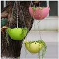 ViMe Plastic Marvel Hanging Pots, Hanging Planters with Metal Hanging Chain - Pack of 4 (7.3 Inch)